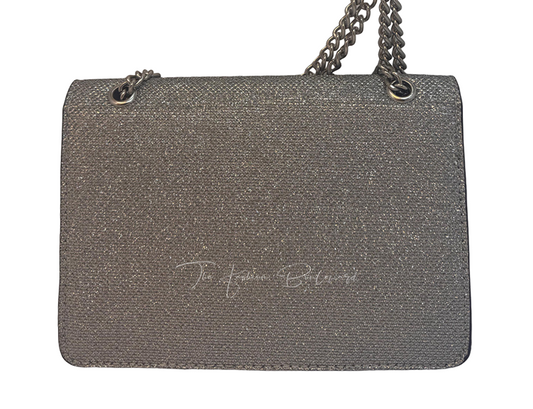 Silver New Look Sparkle Evening Party Chain Strap Crossbody