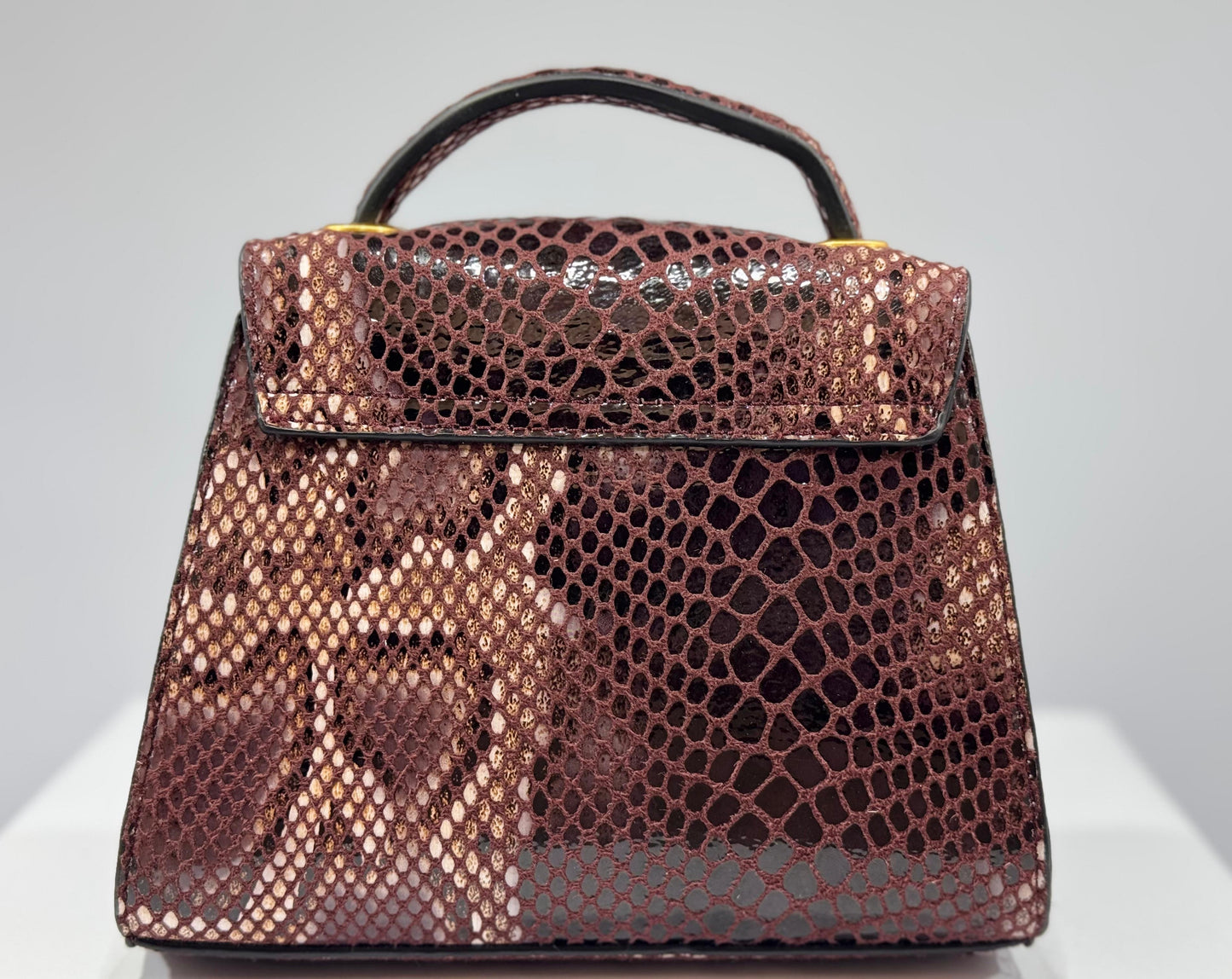 M&S Mini Top Handle Shoulder Bag – Red Snakeskin