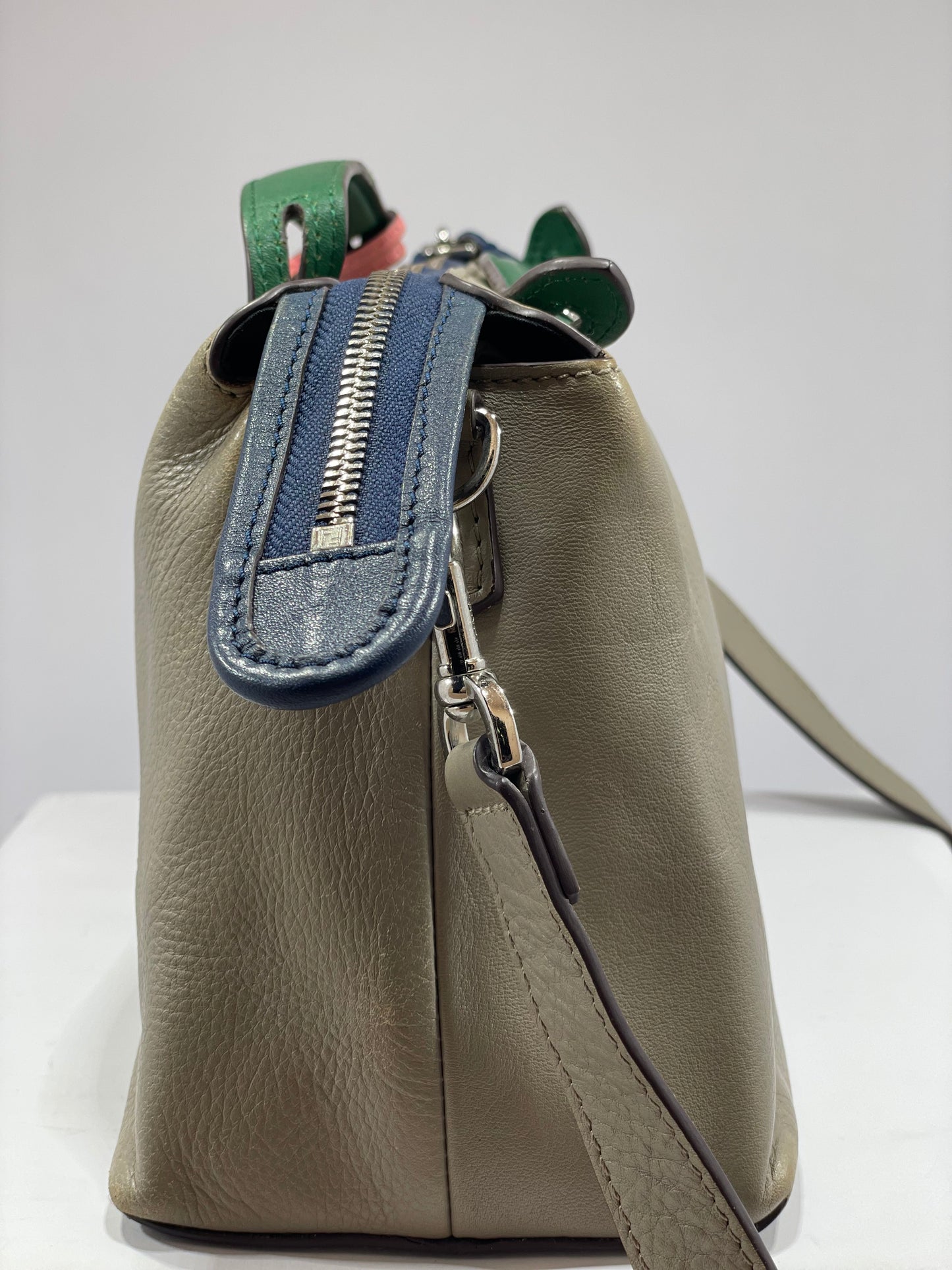 Fendi Vitello Dolce 4-Color “By The Way” Boston Bag – Gray