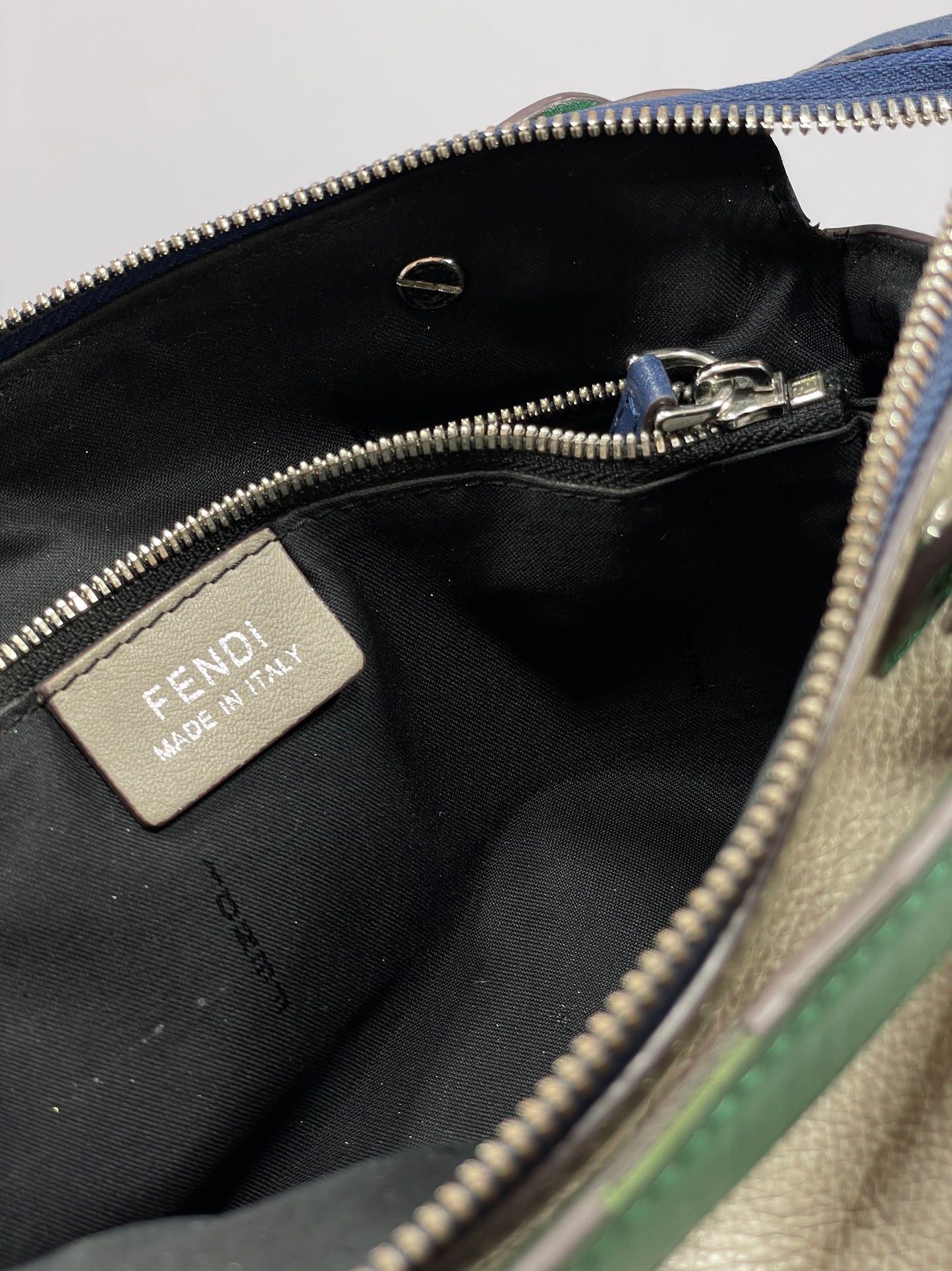 Fendi Vitello Dolce 4-Color “By The Way” Boston Bag – Gray