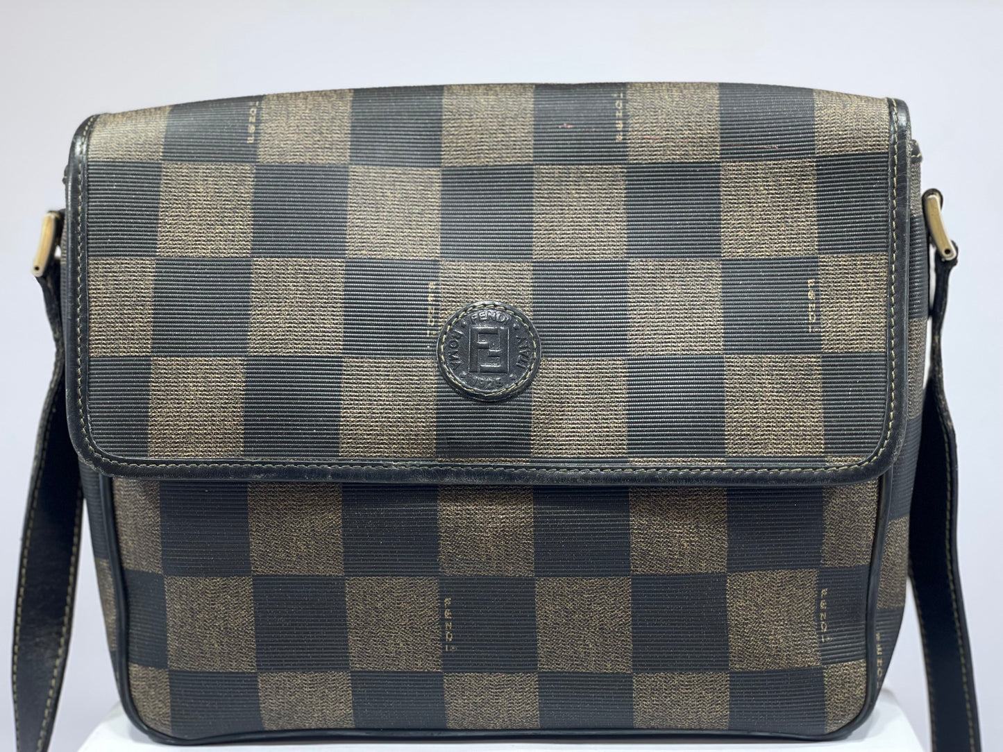 Fendi Dark Brown Leather Crossbody