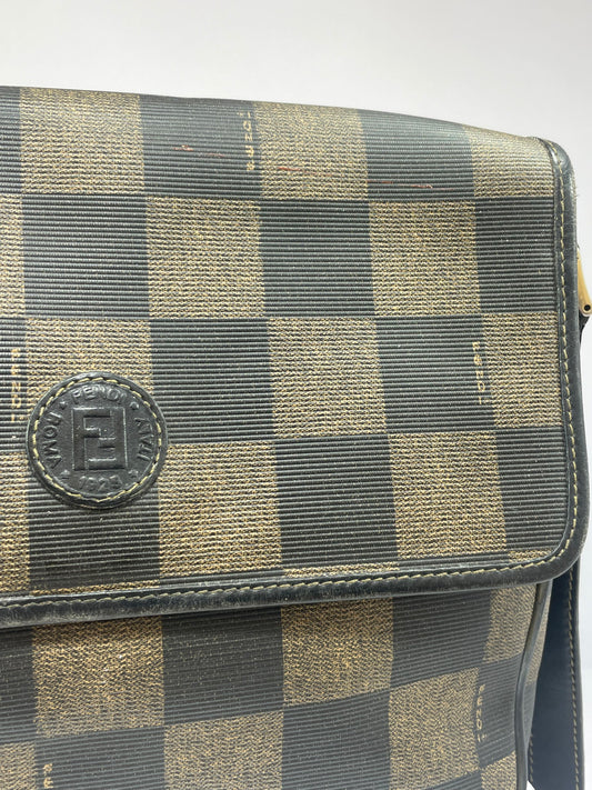 Fendi Dark Brown Leather Crossbody