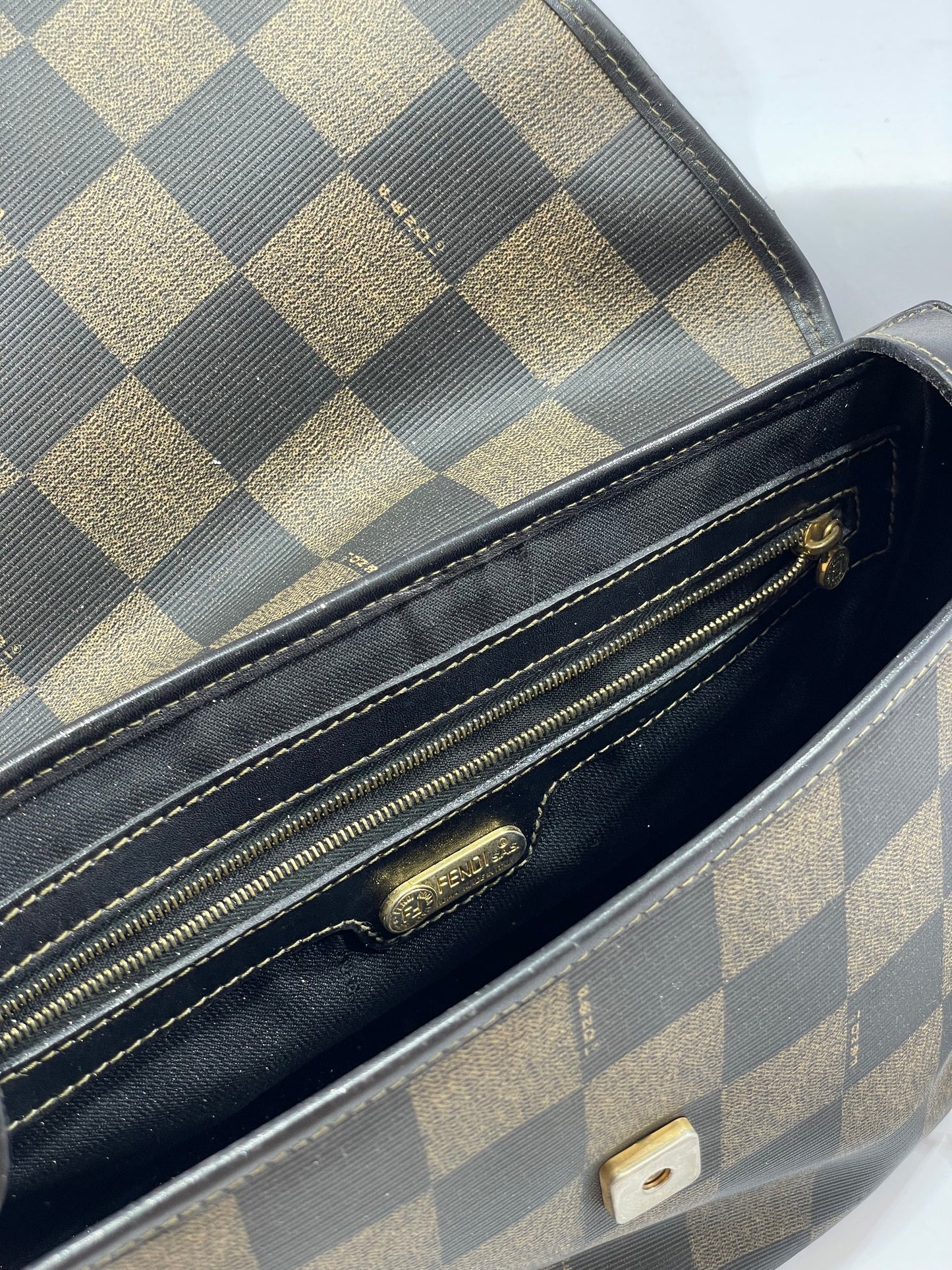 Fendi Dark Brown Leather Crossbody