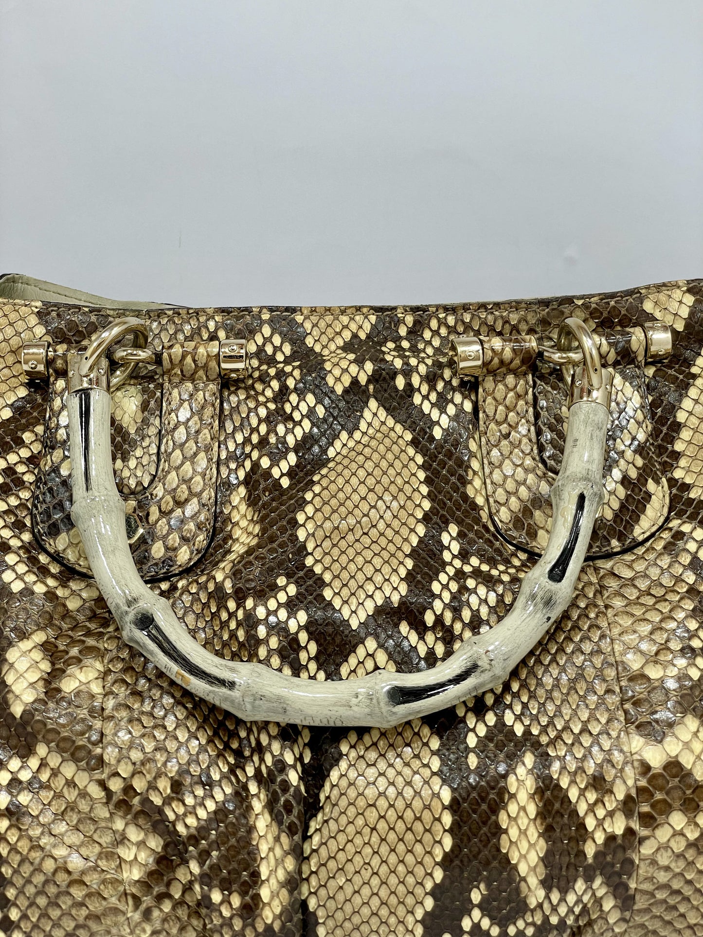 Gucci Python Vintage Bag with Bamboo Handles – Limited Edition
