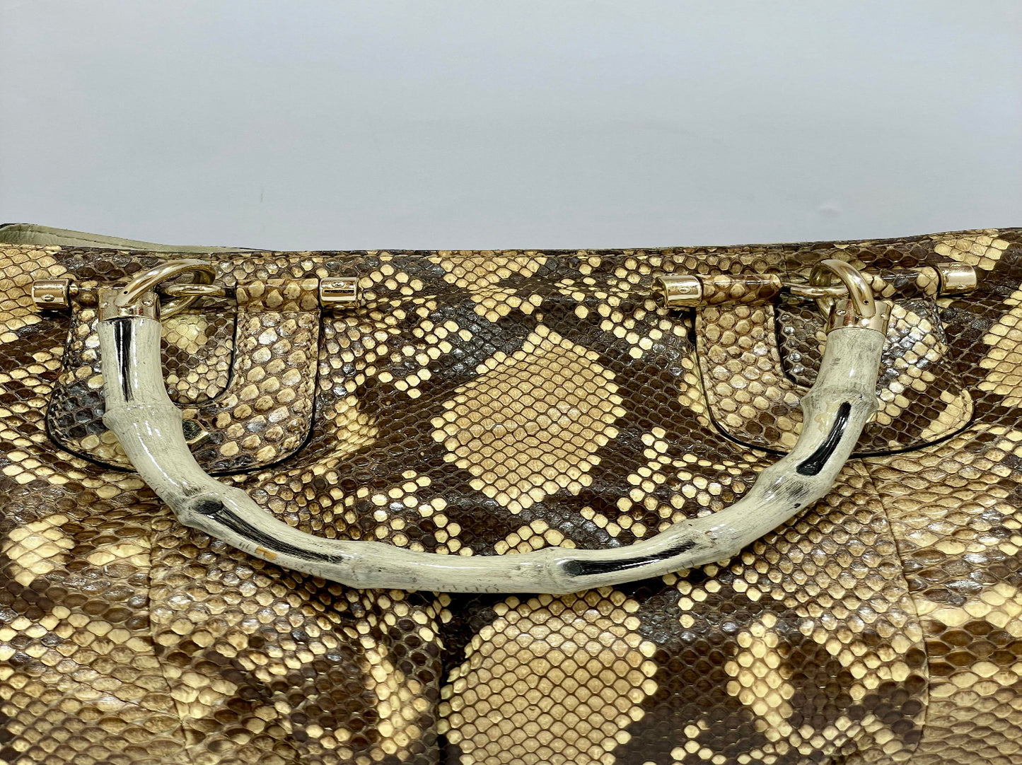 Gucci Python Vintage Bag with Bamboo Handles – Limited Edition