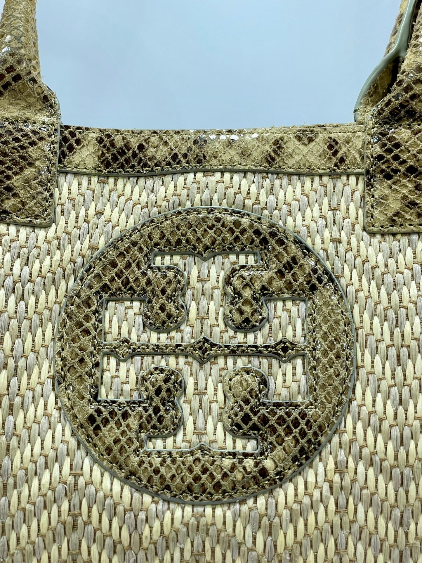 Tory Burch Ella Snake Skin Trim Tote