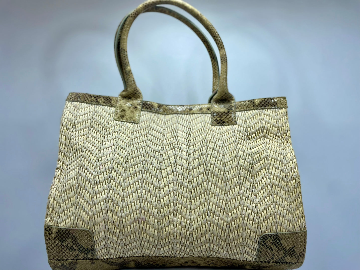 Tory Burch Ella Snake Skin Trim Tote