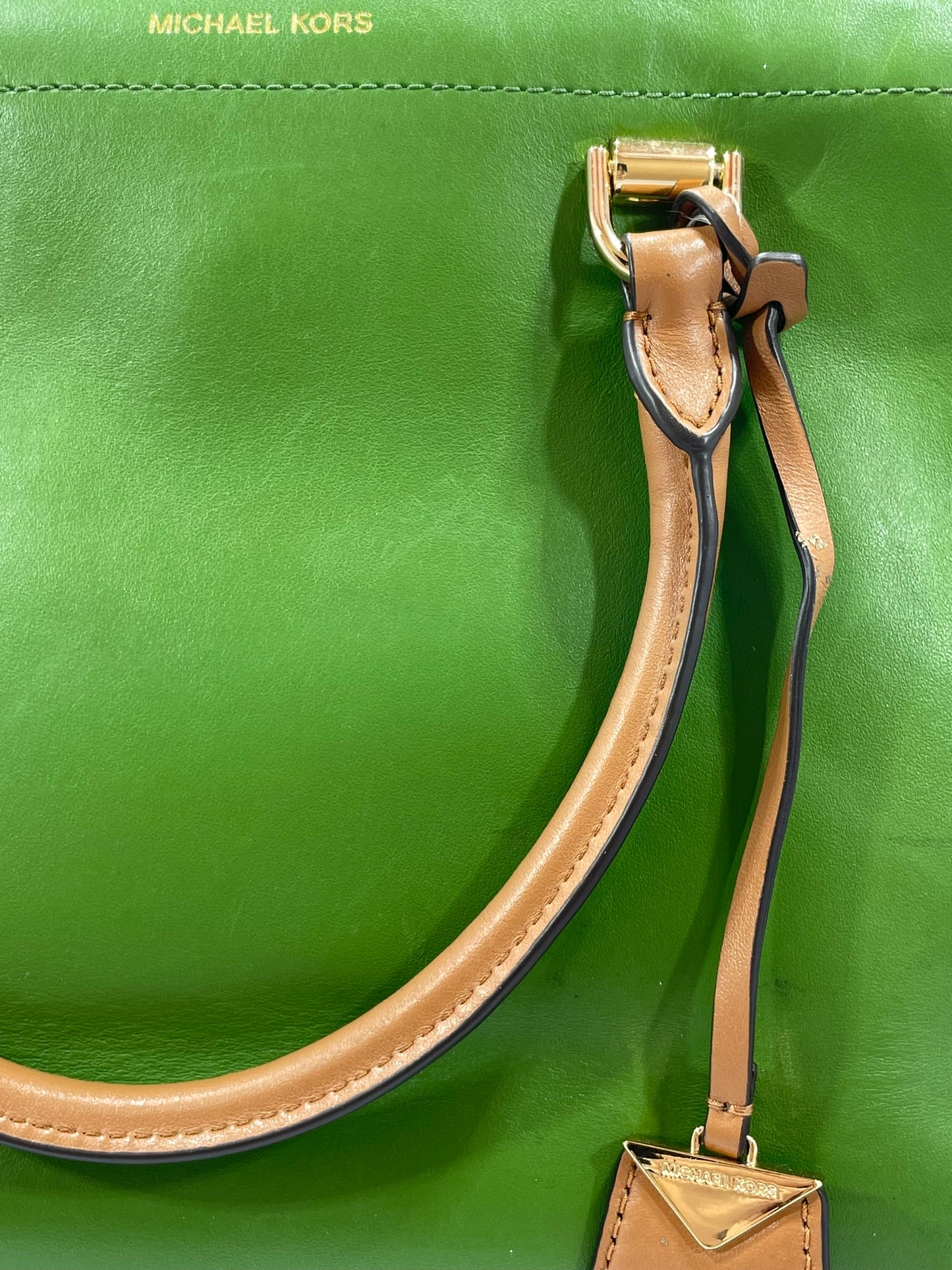 Michael Kors Benning Bag – Monogram with Green Trim