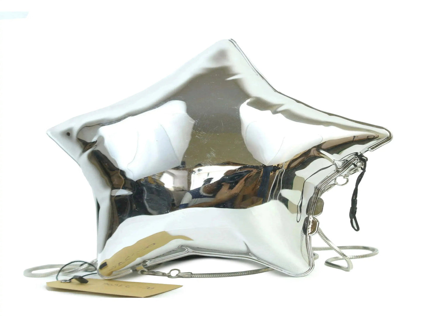 Zara Metallic Silver Star-Shaped Box Clutch Crossbody