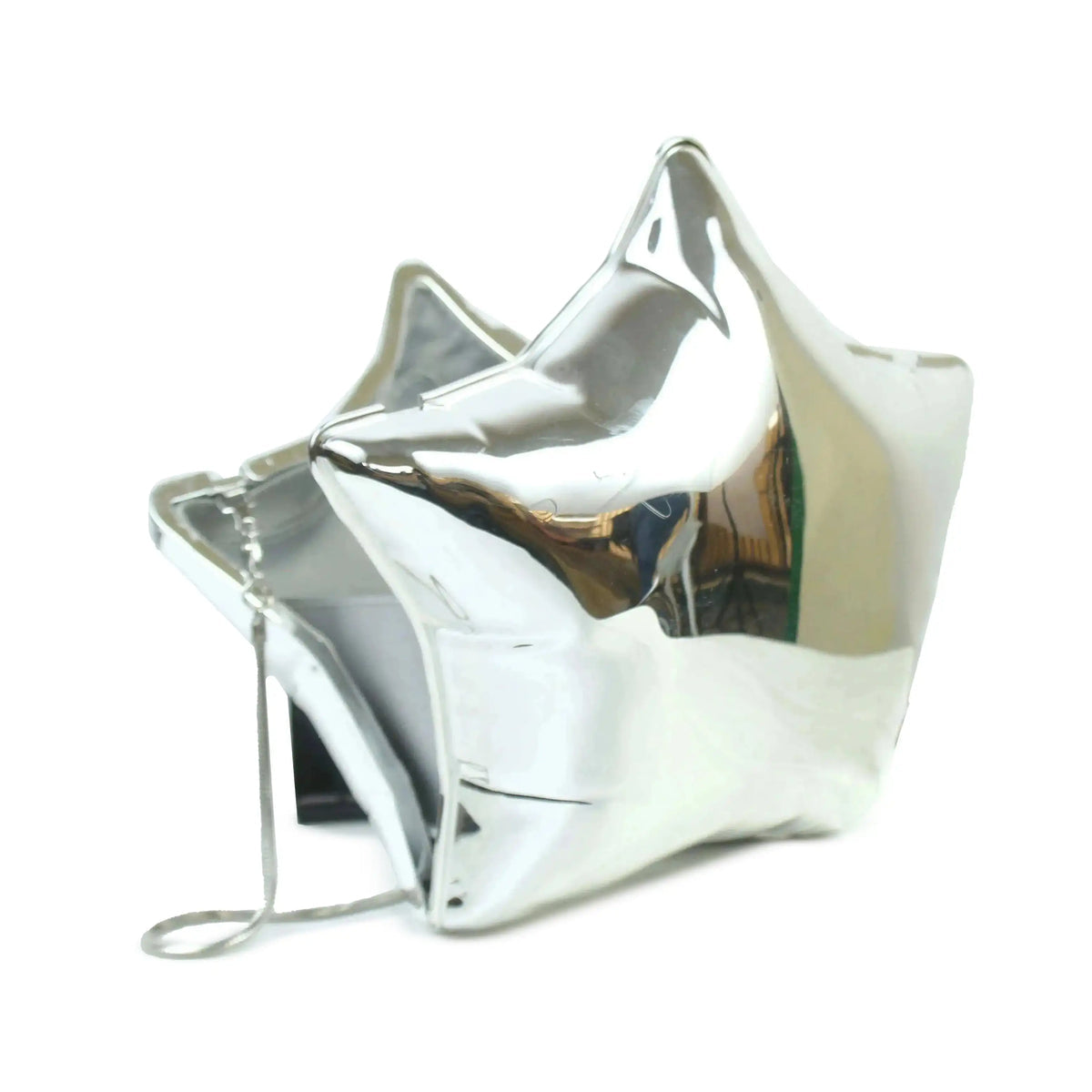 Zara Metallic Silver Star-Shaped Box Clutch Crossbody