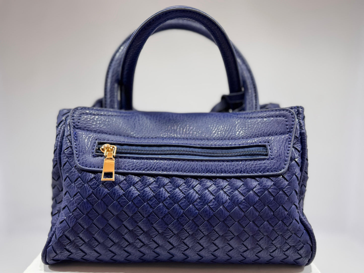 Blue Woven Leather Handbag (Unbranded)