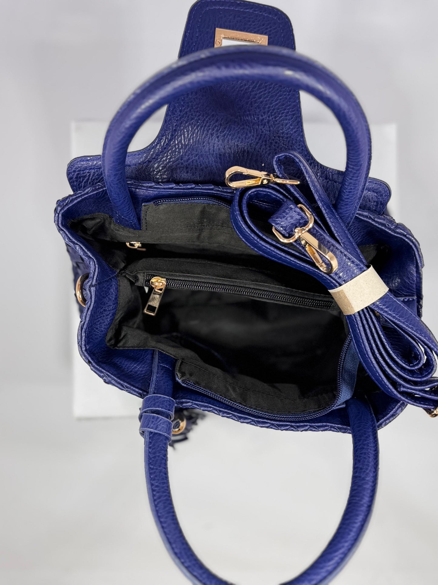 Blue Woven Leather Handbag (Unbranded)
