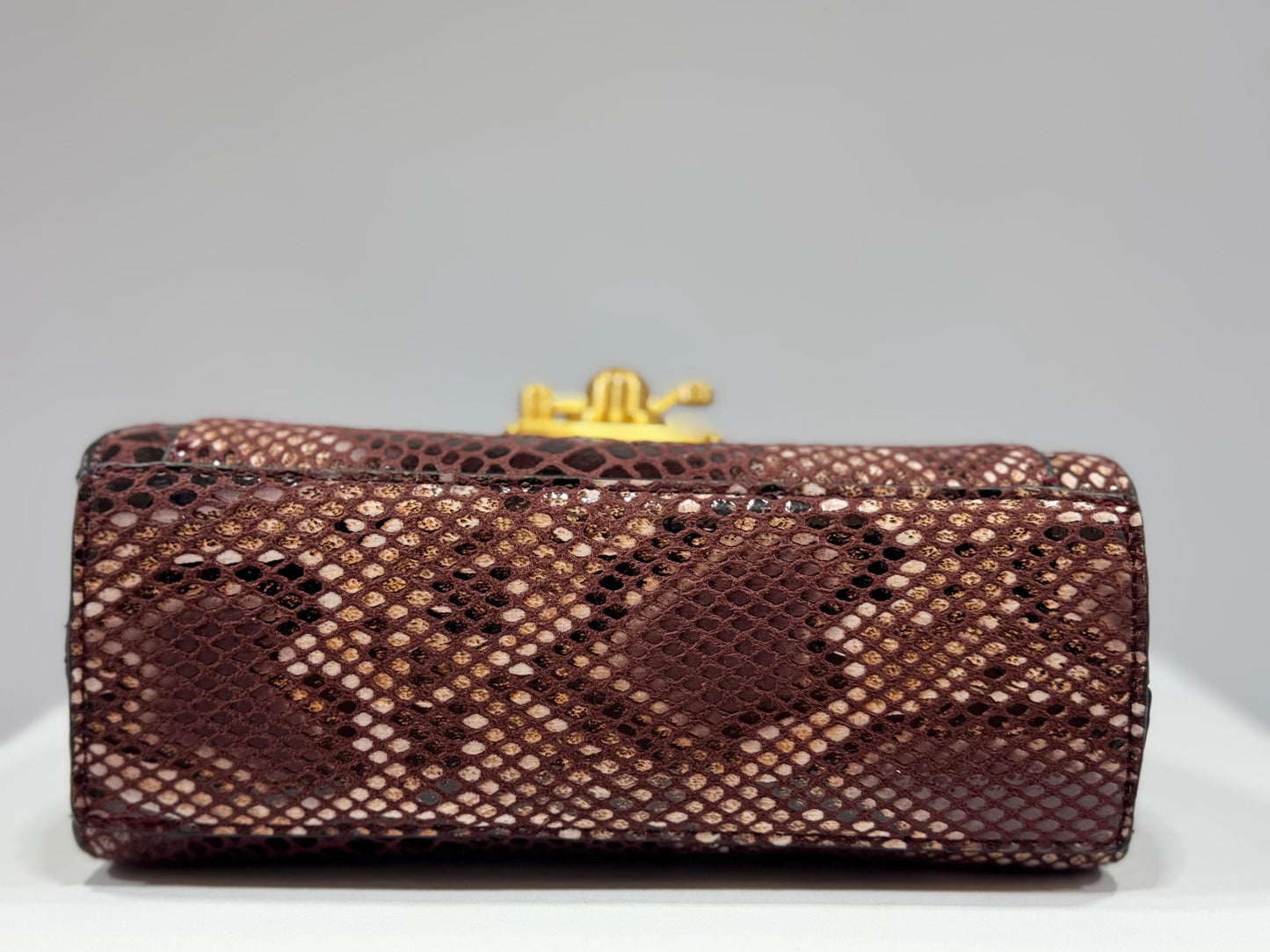 M&S Mini Top Handle Shoulder Bag – Red Snakeskin