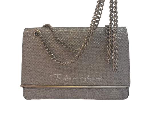 Silver New Look Sparkle Evening Party Chain Strap Crossbody