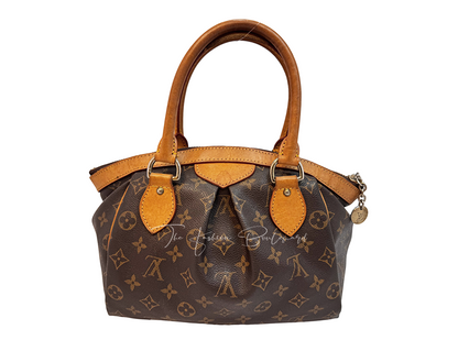 Louis Vuitton Tivoli PM Handbag in Monogram Canvas & Natural Cowhide Leather Trim