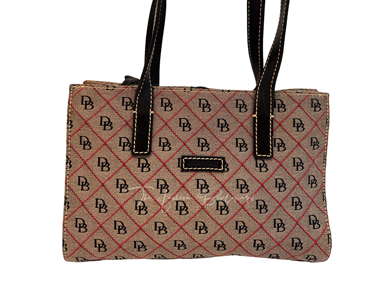 Dooney & Bourke Vintage Signature Monogram Canvas Tote (Rare)