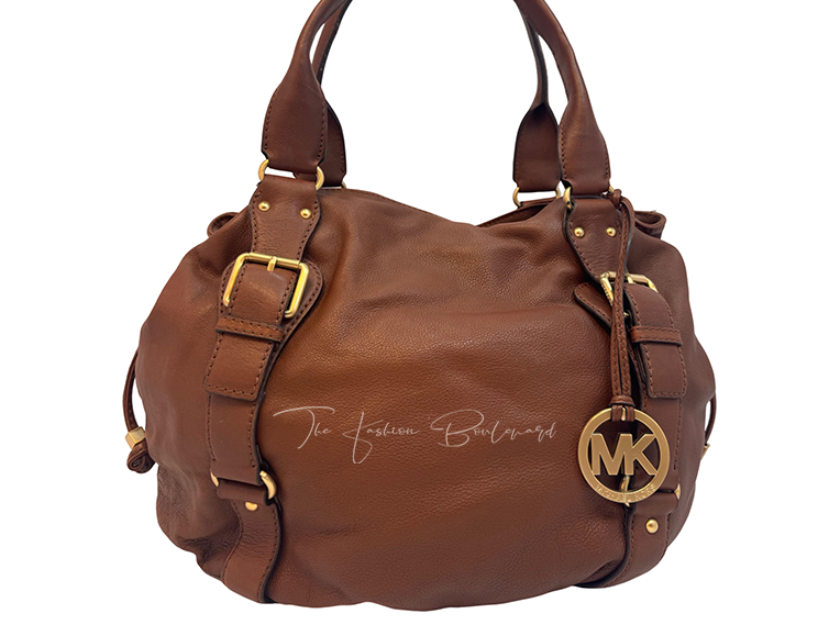 Michael Kors Handbag Satchel in Brown/Gold Leather