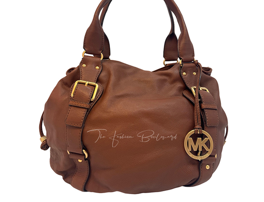 Michael Kors Handbag Satchel in Brown/Gold Leather