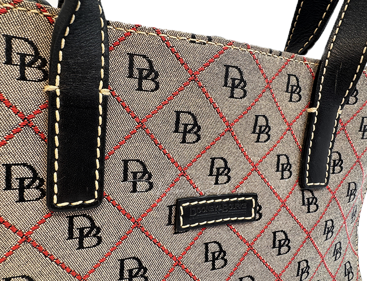 Dooney & Bourke Vintage Signature Monogram Canvas Tote (Rare)