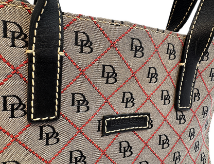 Dooney & Bourke Vintage Signature Monogram Canvas Tote (Rare)