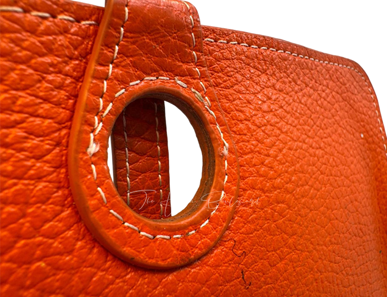 Hermès Dogon Compact Wallet in Orange Togo Leather