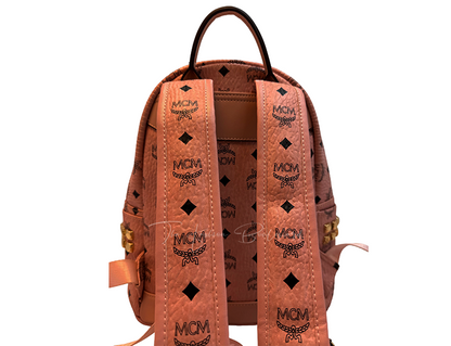 MCM Stark Bebe Boo Mini Backpack in Pink Visetos Monogram
