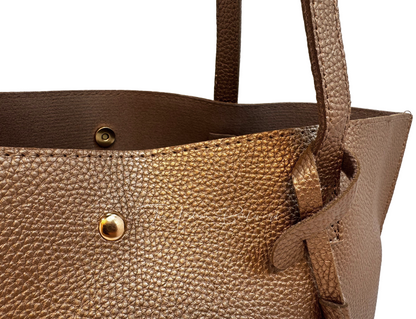 Tan Brown Studded Canvas Tote
