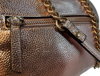 INC International Concepts I.N.C. Glam Metallic Quilted Camera Crossbody Pink