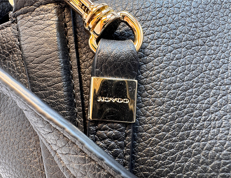 Coach Borough Bag (Style 28160) in Black Pebbled Leather