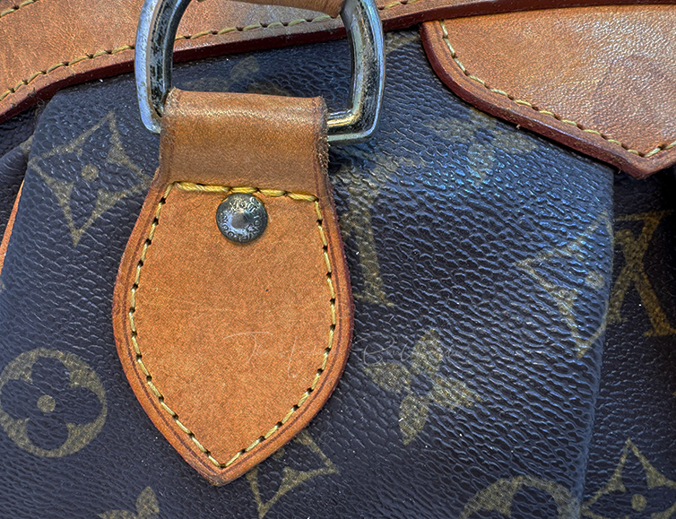 Louis Vuitton Tivoli PM Handbag in Monogram Canvas & Natural Cowhide Leather Trim