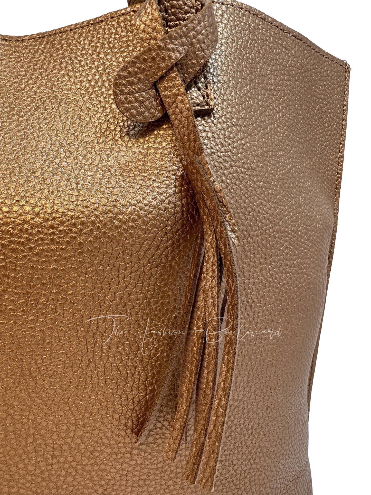 Tan Brown Studded Canvas Tote