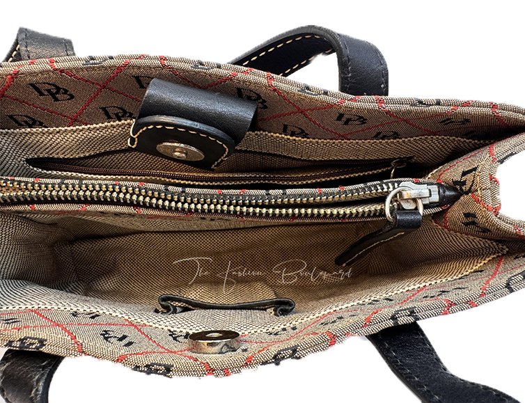 Dooney & Bourke Vintage Signature Monogram Canvas Tote (Rare)