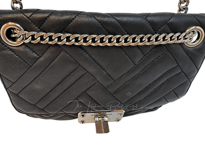 Michael Kors Black Leather Medium Peyton Shoulder/Crossbody Bag