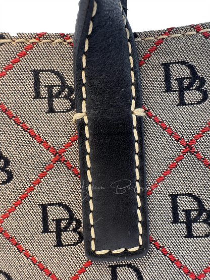 Dooney & Bourke Vintage Signature Monogram Canvas Tote (Rare)