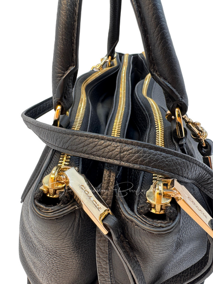 Coach Borough Bag (Style 28160) in Black Pebbled Leather