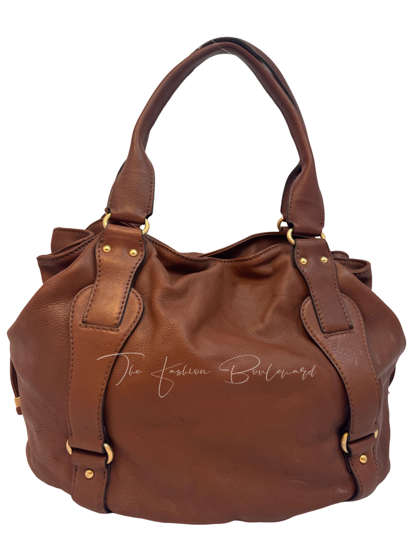 Michael Kors Handbag Satchel in Brown/Gold Leather