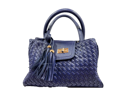 Blue Woven Leather Handbag (Unbranded)