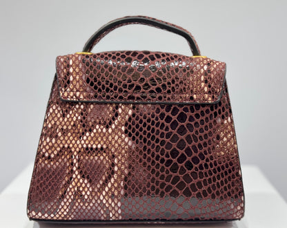 M&S Mini Top Handle Shoulder Bag – Red Snakeskin