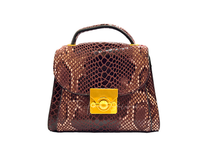 M&S Mini Top Handle Shoulder Bag – Red Snakeskin