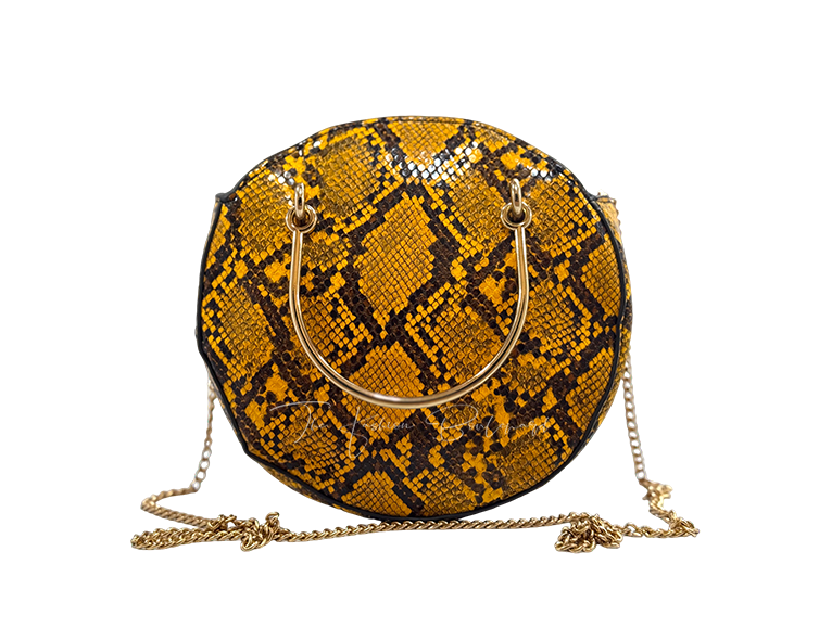 Mango Positano Yellow Snakeskin Crossbody
