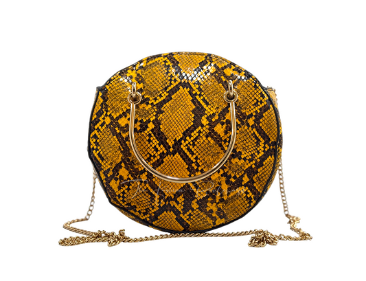 Mango Positano Yellow Snakeskin Crossbody