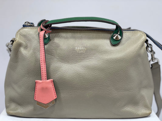 Fendi Vitello Dolce 4-Color “By The Way” Boston Bag – Gray