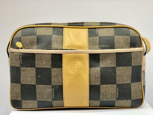 Fendi Vintage Canvas Leather Crossbody