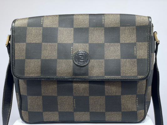 Fendi Dark Brown Leather Crossbody