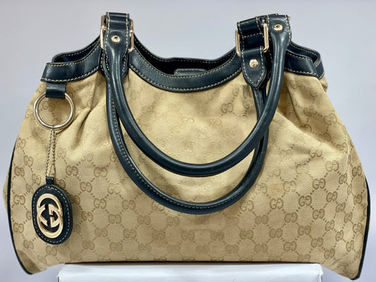 Gucci GG Canvas Sukey Shoulder Bag – Beige