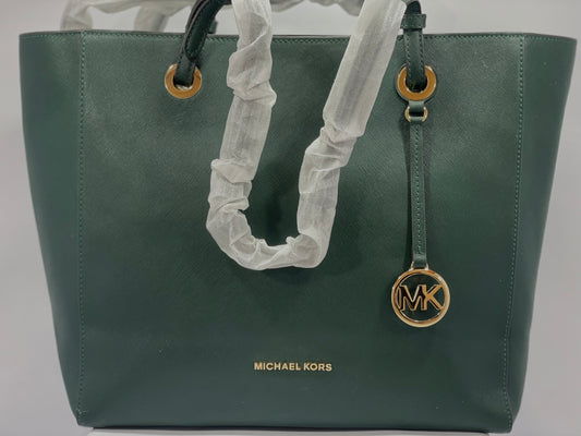 Michael Kors Walsh Saffiano Leather Tote – Forest Green